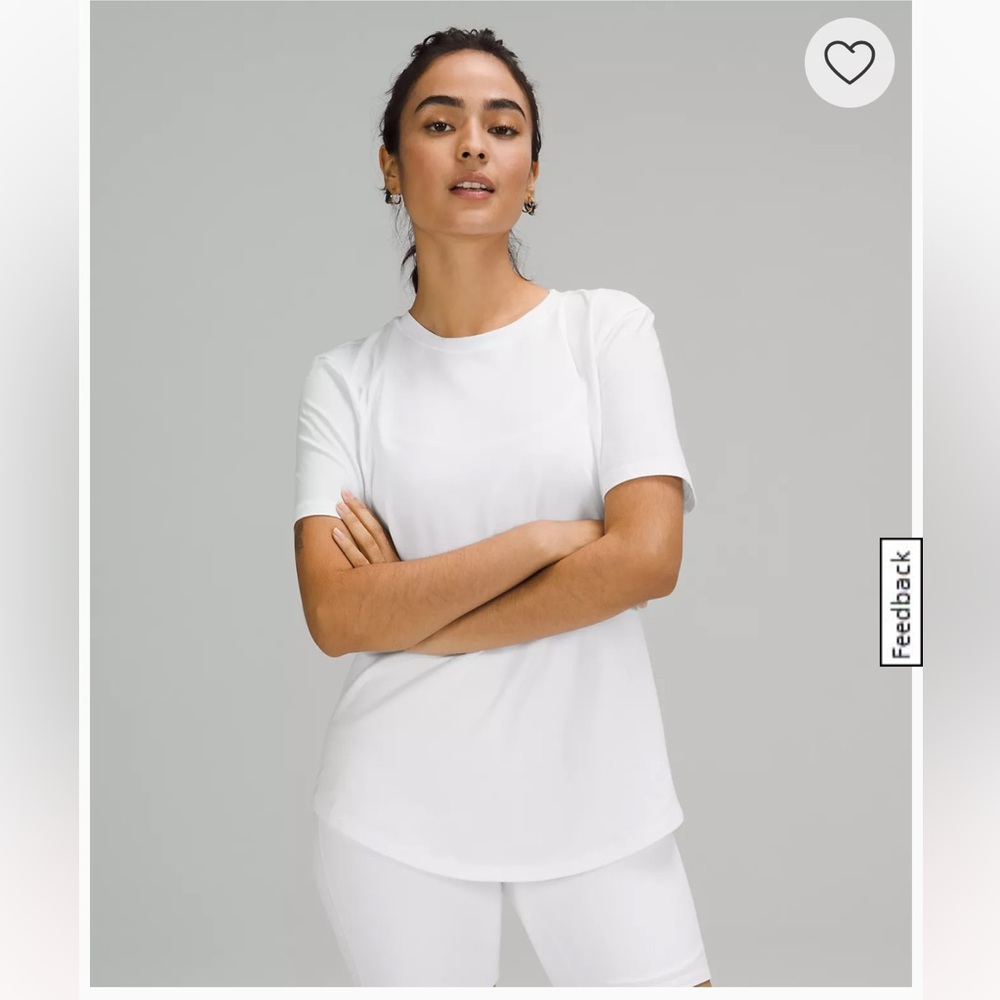 Love Curved-Hem Crewneck T-Shirt